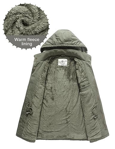 Image of WenVen Men's Winter Thickened Military Parka Jacket Warm Coat