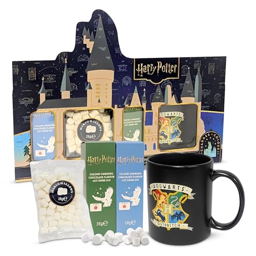 Harry Potter Hot Chocolate Gift Set - Four Colour Changing Hot Chocolate Flavour Drinks. Harry Potter Gifts for Stocking Fillers Christmas Gifts for Kids (2x56g)