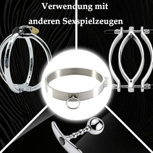Bdsm Halsband Damen für Sex Selfbondage Sexhalsbänder Sklaven Halsband für Männer Sm Collar Metall Bondage Sklaven Outfit Männer Bondageset Fessel Set Anfänger Profi Bdsms Spielzeug Hart für Paare
