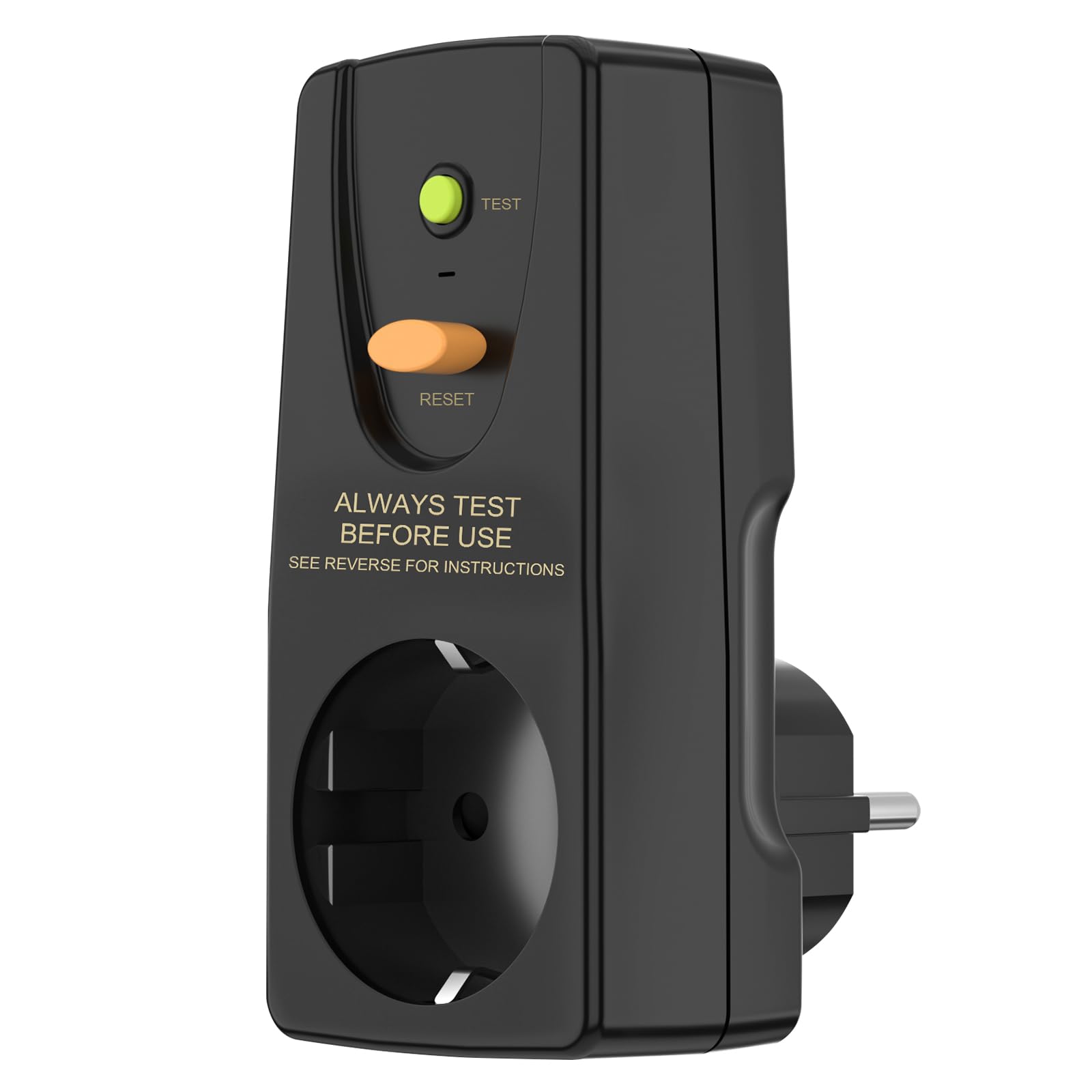 FI, presa di protezione personale, anti-perdite e shock elettrico, 230 V/16 A FI interruttore di sicurezza, presa con interruttore di protezione FI adatto per elettrodomestici, nero