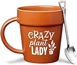 VELENTI Plant Pot Mug - Plant Lover Mug with Metallic Shovel Ornament - Fancy Gifts for Women, Men - Birthday Gift, Mother's Day, Christmas
