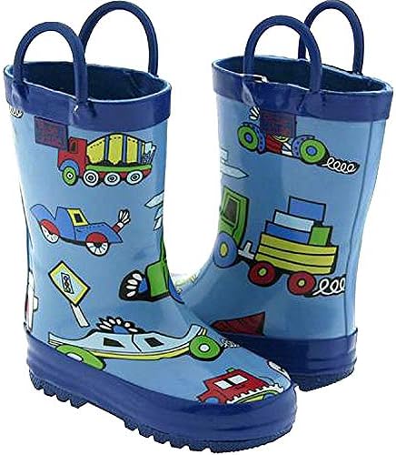 Pluie Pluie Boys Truck and Car Print Fashion Rainboots,Truck/Car,8
