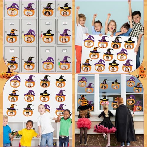 Image of gisgfim 80Pcs Halloween Cutouts Witch Party Decorations Bulletin Board Pumpkins Witch Hat Paper Cut-Outs Classroom Decor for Fall Boy Girl DIY Craft Photo Wall Kindergarten Preschool Favor Supply