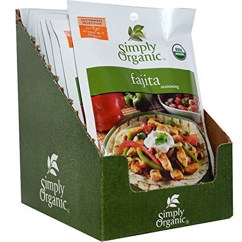 Simply Organic Fajita, Seasoning Mix, Certified Organic, 1-Ounce Packets (Pack of 12) ( Value Bulk M