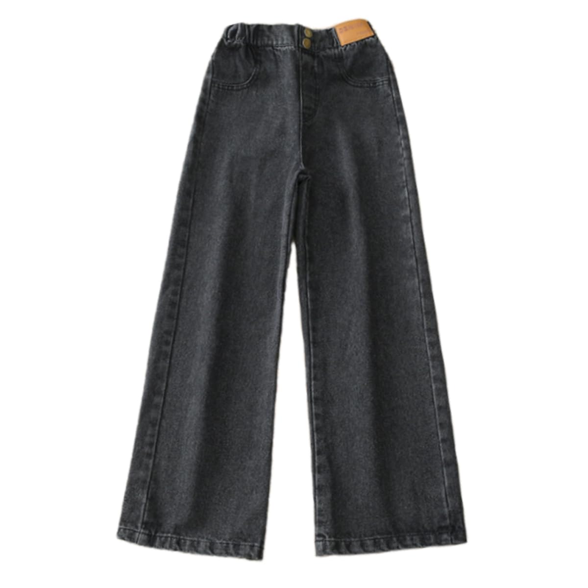 Jeans holgados para niñas y niñas, pantalones de mezclilla casuales de pierna ancha y cintura alta, talla 5-14 años