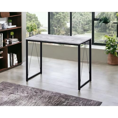 roomfitters Zaidin Antique White and Black Finish Writing Desk, Contemporary
