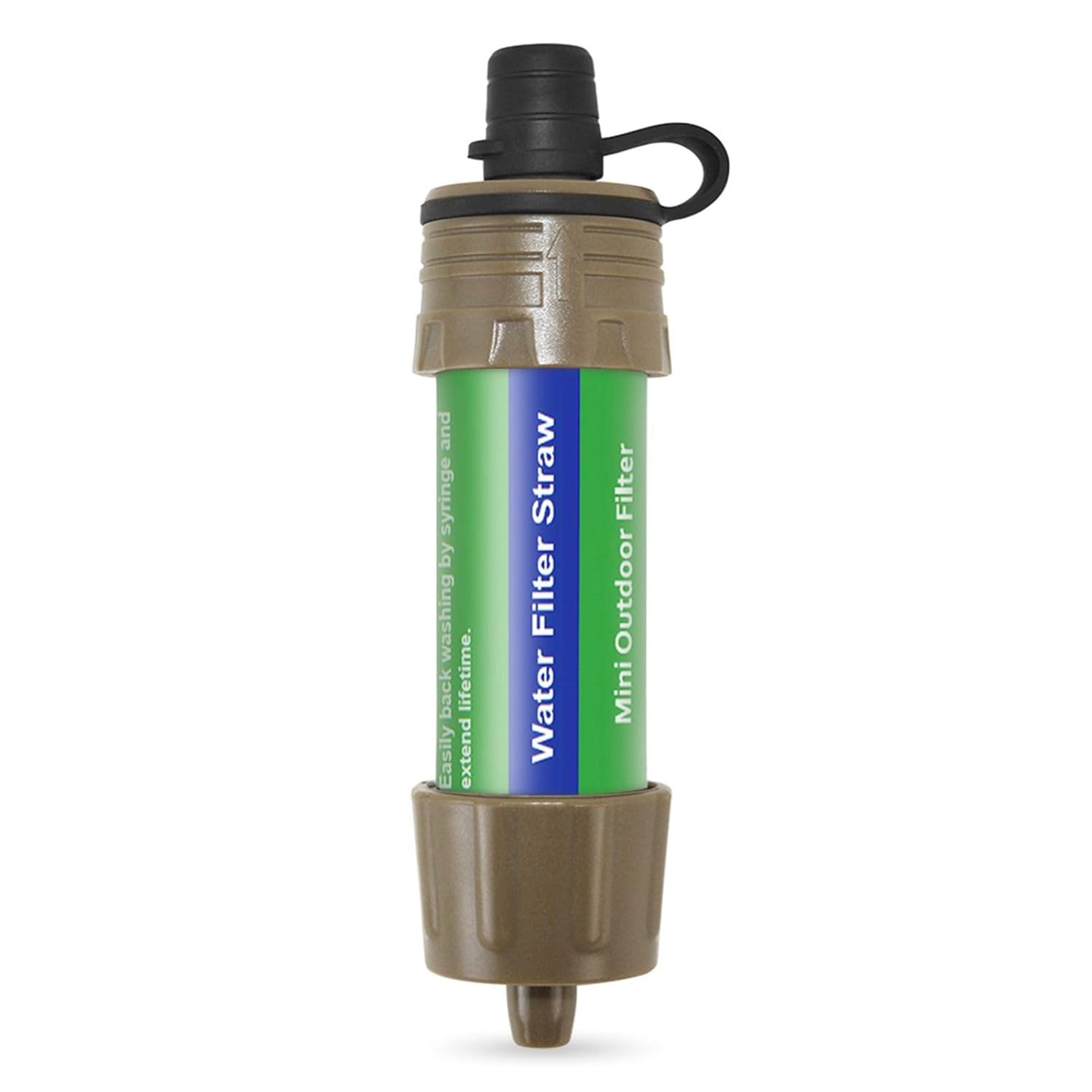 LIXADA Cannuccia per filtro dell'acqua per esterni, sistema di emergenza leggero e compatto, con tappo di protezione per campeggio, escursionismo, trekking e viaggi