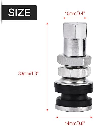 Miniatura 2 de Válvula de neumático, 10 piezas TR161 de metal para automóvil, camión, motocicleta, perno en válvula de neumático de neumático, tallos cortos con