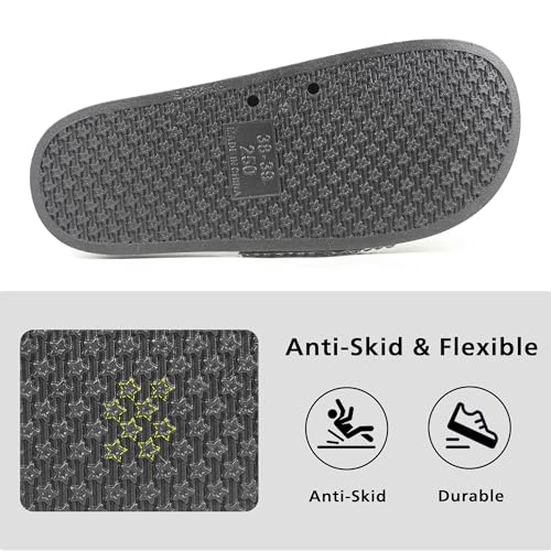 Image of Fur Story Womens Slides House Slippers Rhinestone Glitter Slides Cute bling Flat for Women Platform Sandals Cozy Bedroom Slippers Shower Shoes