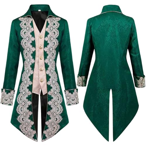 Blouson médiéval blanc costume gothique veste steampunk homme retro