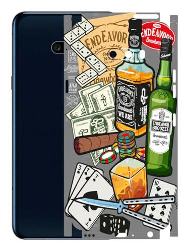 Image of AtOdds - Full Body Back Screen Guard Protector Film - Lamination Wrap Skin Sticker Compatible with LG G8X ThinQ | Scratchproof Matte Finish (Wine Graffiti)
