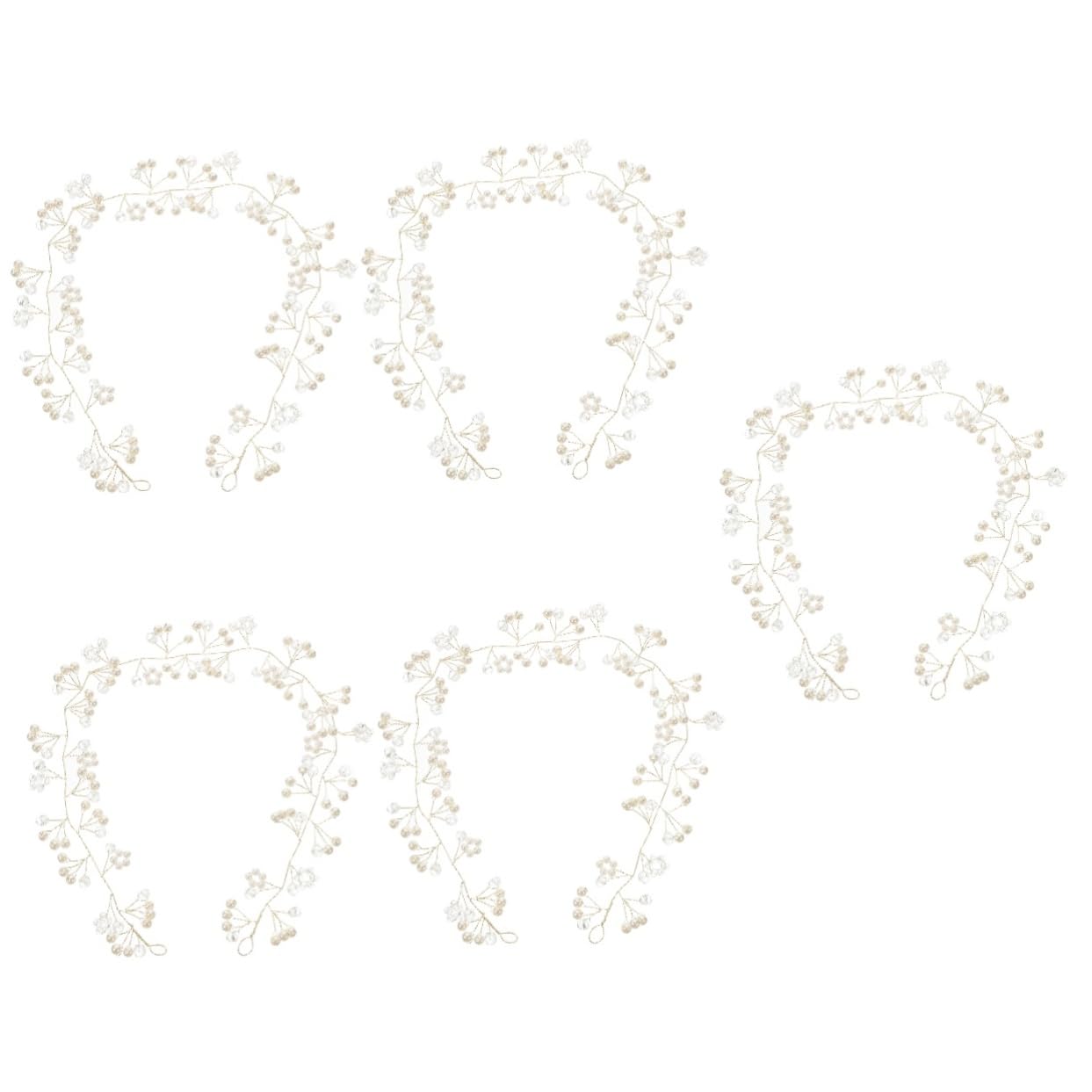 FRCOLOR 5pezzi Fascia Per Per Matrimonio Cerchietto Per e Ragazze Accessorio Per Cerimonie e