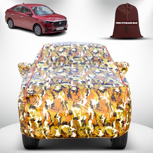 Image of Walser Waterproof Car Cover for Honda Amaze | All-Weather Full Car Body Protection | with Mirror & Antenna Pocket | Dustproof, Windproof & Anti-Scratch Lining, Camouflage