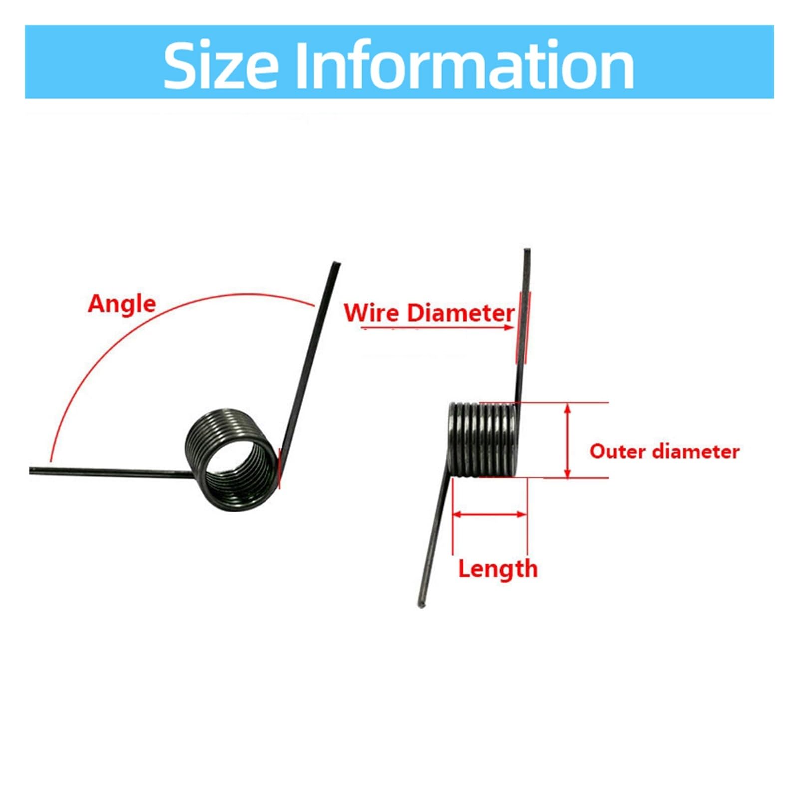 5 Ressorts De Torsion En Acier 65Mn - Fil 2.5 Mm - Forme En V - Angles 60° 90° 120° 180° - Pour Bricolage, Mécanique