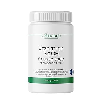 Sodium Hydroxide - Caustic Soda | 1 kg NaOH | Micro Beads > 99% Purity | Ideal for Soap Making & Industry | Caustic Soda | Lab Quality