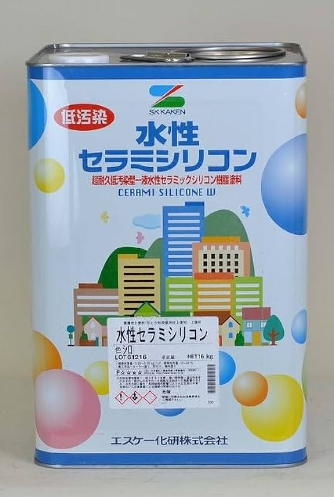 Amazon | 一液水性ｼﾘｺﾝ樹脂 内外装用 低汚染 水性セラミシリコン