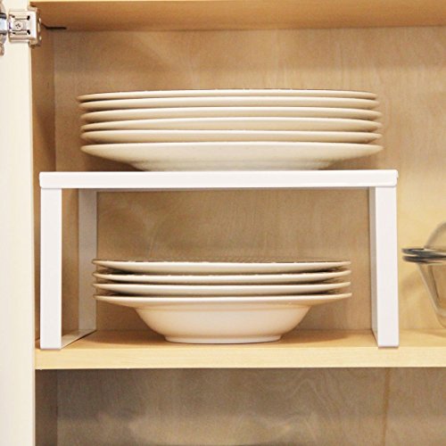 Cream White Metal Kitchen Cabinet and Counter Top Organizer Shelf, 13 inch Wide
