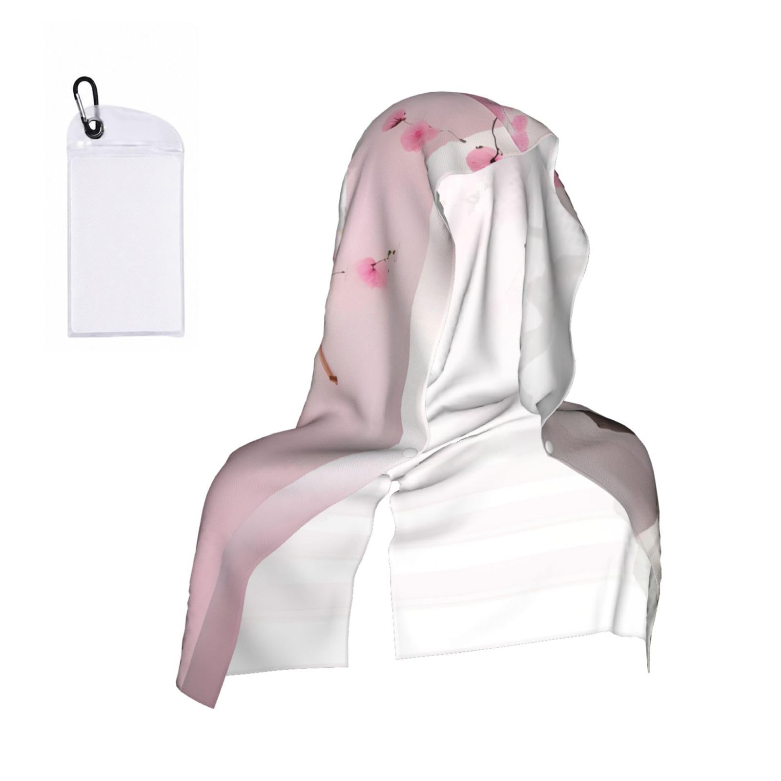 CNTDBU Pink cherry blossom staircase Cooling Towel Hooded-Instant Chill Neck Cover for Sports, UV Cooling Rag for Running Gym