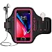iPhone 7/8 Plus Armband, JEMACHE Gym Running Workout Arm Band Case for iPhone 6/6S/8/7 Plus - Exercise Pouch Phone Holder, Fingerprint Access (Rosy)
