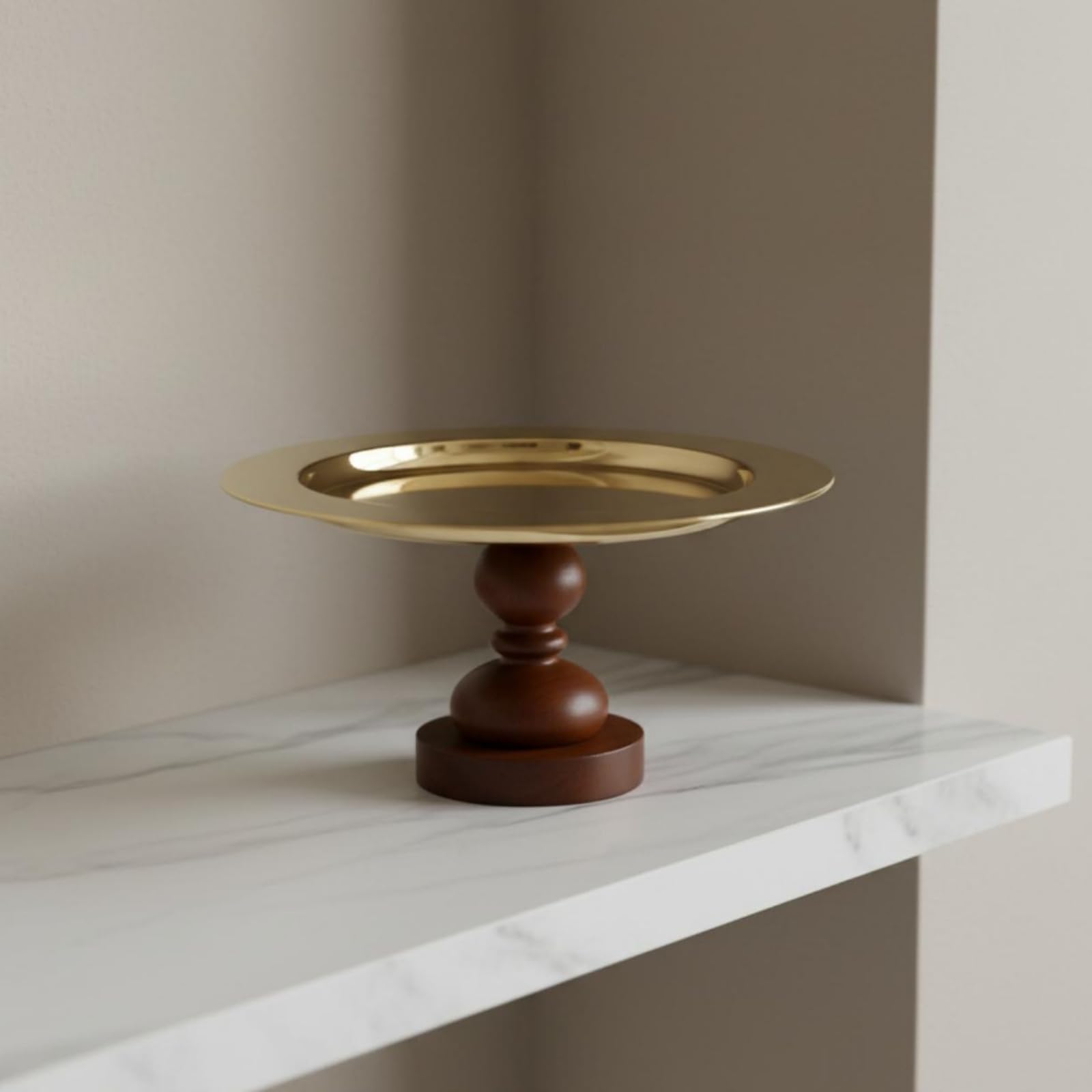 Alzatina con Base in Legno Decorativo