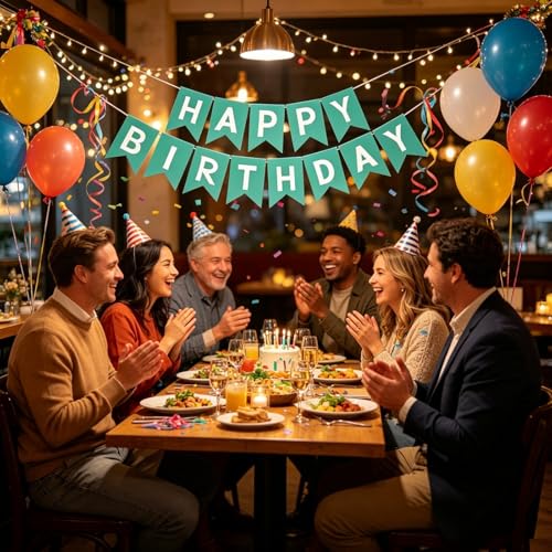 Image of Happy Birthday Banner Birthday Party Supplies (Green 2)