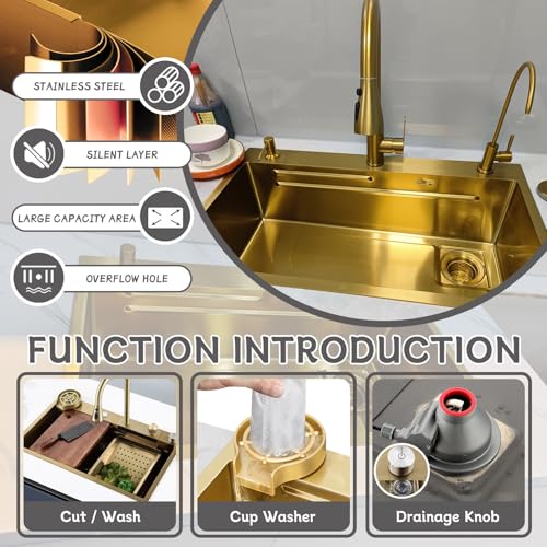 Fregadero de Cocina de Acero Inoxidable con Grifo extraíble: estación de Trabajo Multifuncional para cocinas Modernas, instalación eficiente y funcionalidad versátil.