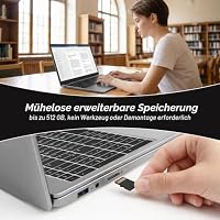 JHHBHV Laptop Windows 11 The Notebook, Mit QWERTZ Silikon-Tastaturfolie, 15,6 Zoll Display, Windows 11 Vorinstalliert + Office 365, 5205U Bis 2,3 GHz, 4 GB RAM, 128 GB Speicher, TF-Karte Bis 512 GB – Ansicht 8