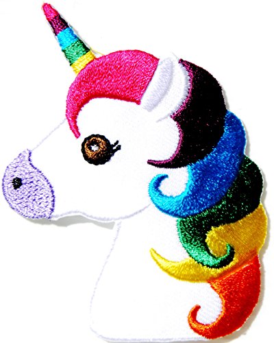 Head Rainbow Unicorn Pegasus Horse Little Pony Fancy Animal Kid Jacket T-shirt Patch Sew Iron on Embroidered Applique Sign Badge Logo Costume Gift by PANICHA