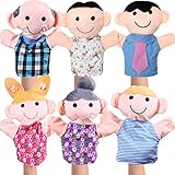 Hand Puppet Set - 6 Family Members - Premium Quality, Big 14” Inch Soft Plush Hand Puppets for Kids for Storytelling, Teaching, Preschool, Role-Play | Mother, Father, Son, Daughter and Grandparents