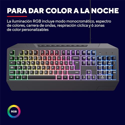 Clavier Gaming GXT 836 Evocx Trust membrane éclairage RVB noir