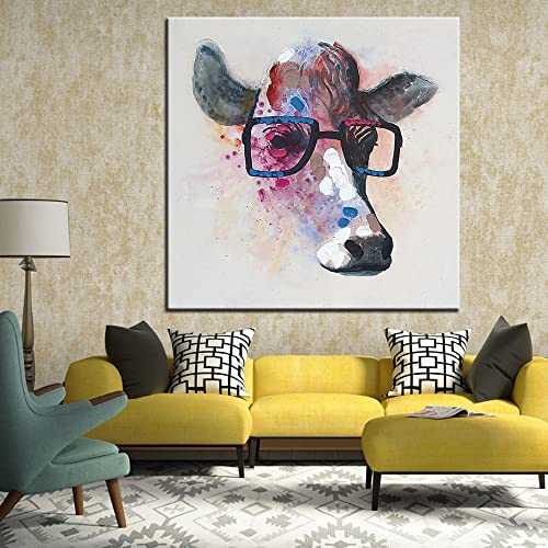Peinture à l'huile de vache sur toile, cadeau idéal de crémaillère - 5