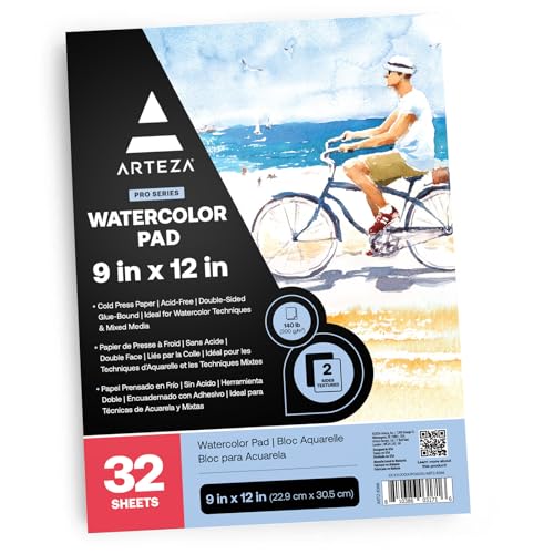 Papier aquarelle sans acide Arteza 32 feuilles pour éviter le jaunissement
