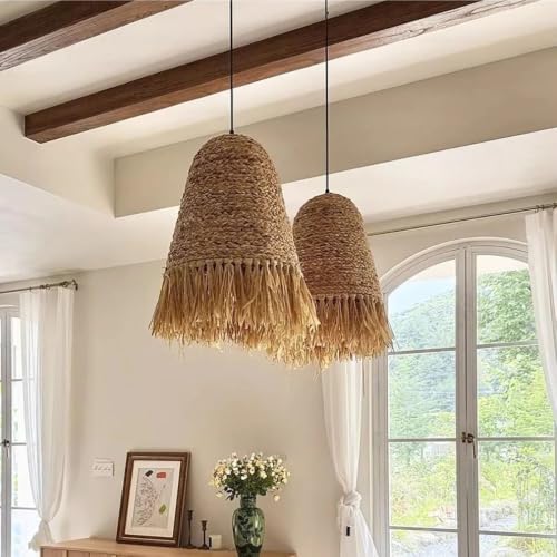 Suspension en rotin 35 cm style bohème : créez une ambiance maison de campagne dans votre salon
