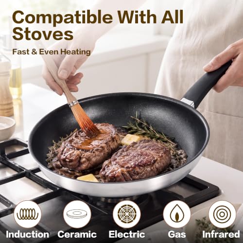 9.5 Inch Tri-Ply Base Nonstick Frying Pan - image 2