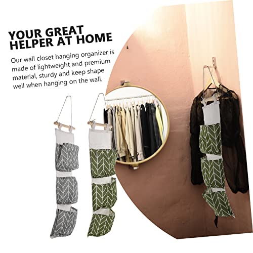 Cabilock 2pcs Linen Storage Hanging Bag Garment Organizer Zipper Door Hanger for Home Decor4
