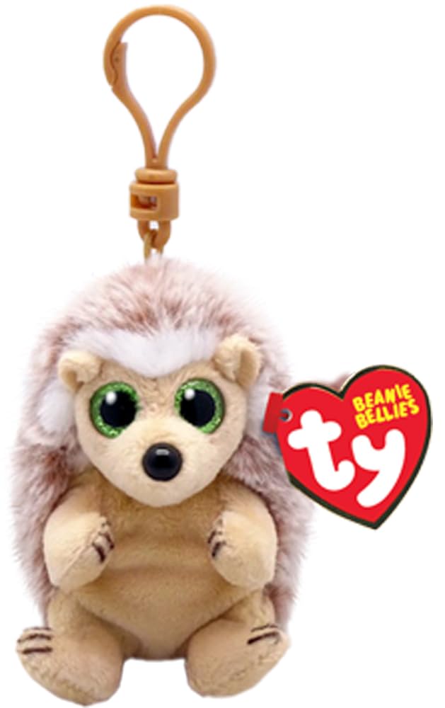 Ty Beanie Bellies Clips T43114 – Plush Key Holder Ring, Soft Belly, 12 cm, with Green Eyes, Glitter