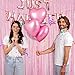 Pastel Pink Birthday Party Backdrop Decorations Foil Fringe Curtain 3.3x8.2ft 2 Pack, Pink Streamers Background Party Decorations Wall Door Hanging for Baby Valentines Barbie Princess Bachelorette