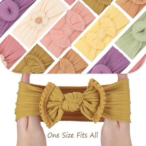Baby Girls Headbands with Bows Soft Elastics Head Wrap Hair Accessories for Newborn Infant Toddler Kids2
