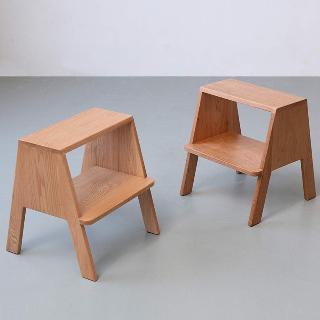 Indoor Climbing Stool, Solid Wood Step Stool Stairs Chair Stylish Simplicity Small Foot Stools Climbing Ladder with Safety Wide Pedal
