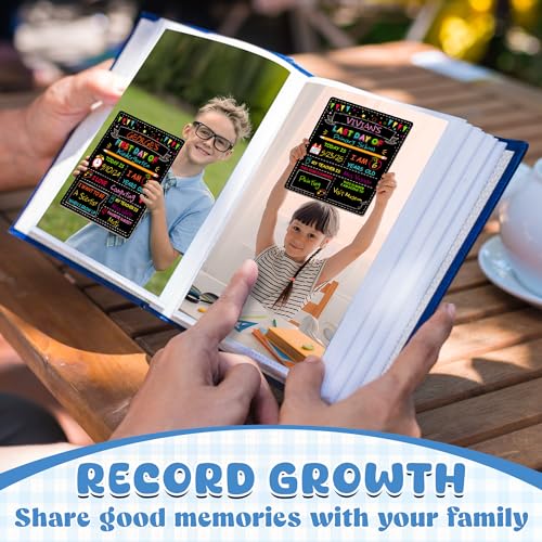 double-sided first day of school sign board 12  10 inches back to school sign reusable color painting first and last day of preschool board washable chalkboard for kindergarten pre-k