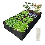 JAOXISOU Fabric Raised Garden Bed Outdoor, 6x3x1FT Raised Beds for Gardening 8 Grids Plant Grow Bags, Patio Planter Raised Beds for Growing Herbs, Flowers and Vegetables