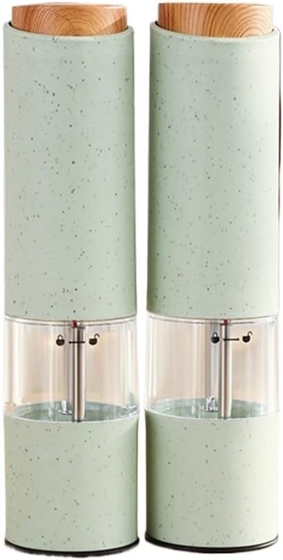 Electric Pepper Mill Stainless Steel Salt and Pepper Grinder Adjustable Ceramic with LED Light Automatic Spice Mill Home Tools(A)