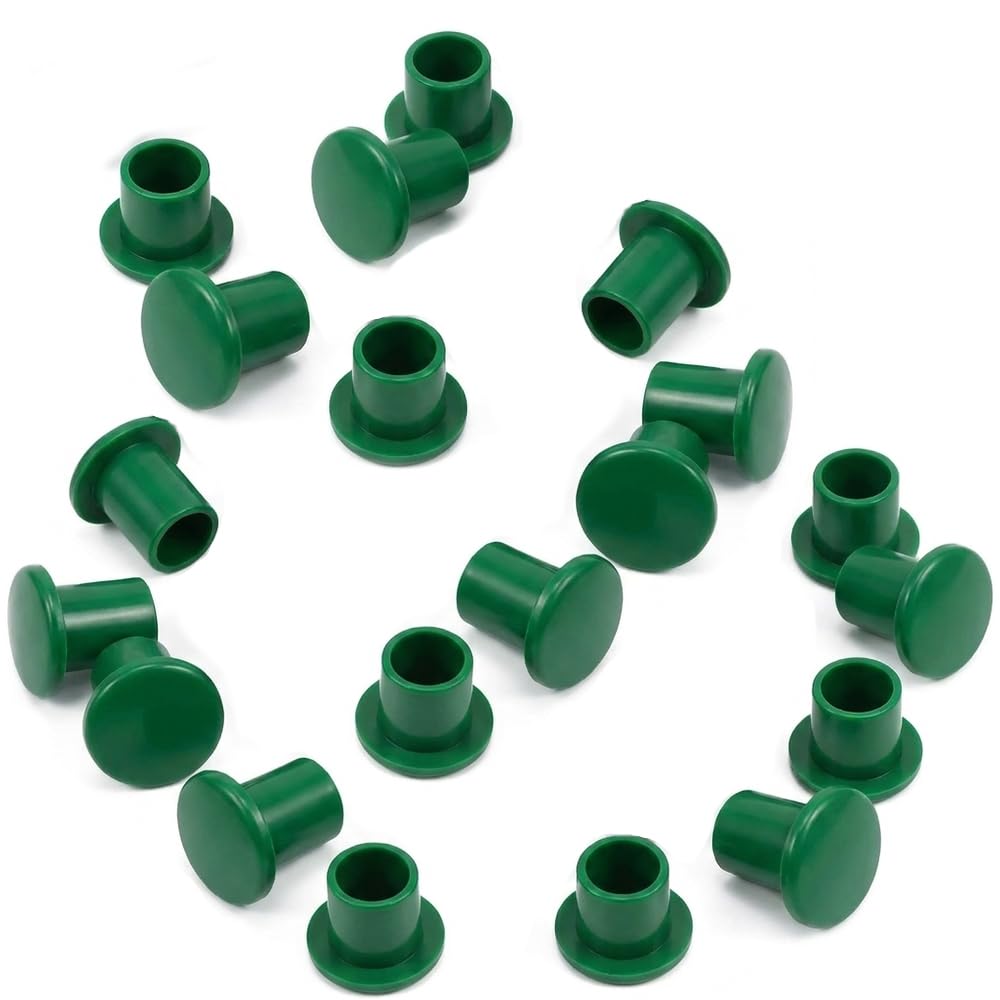 20 Pcs Cane Toppers Caps, Green Rubber Garden Bamboo Canes Topper Protectors for Bamboo Sticks, Canes, Garden Outdoor