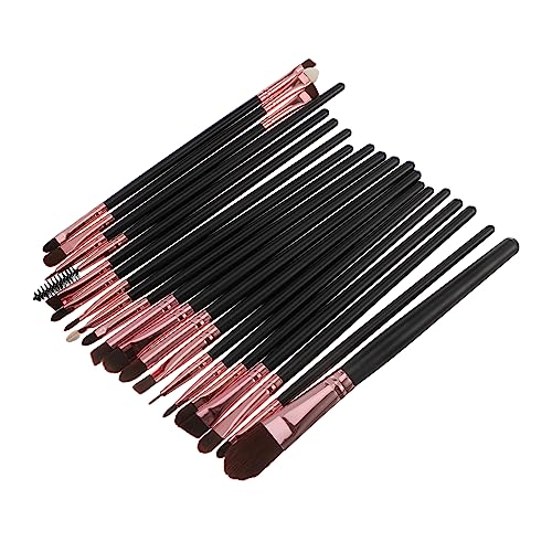 MUSISALY 20個 木製柄メイクブラシ 化粧品アクセサリー 化粧用ブラシ 女性眉 make up brush makeup brush フェイスパウダー アイメイク 人工繊維