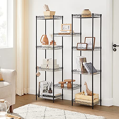 SONGMICS Keukenplank, metalen plank, staande plank, badkamerplank met 4 haken, PP panelen, verstelbare planken… - Image 5