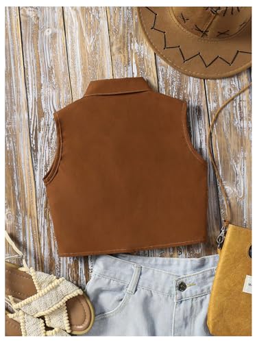 MakeMeChic Girl's Vest Top Sleeveless Button Down Collared Embroidery Vintage Cowgirl Summer Blouse Shirt2