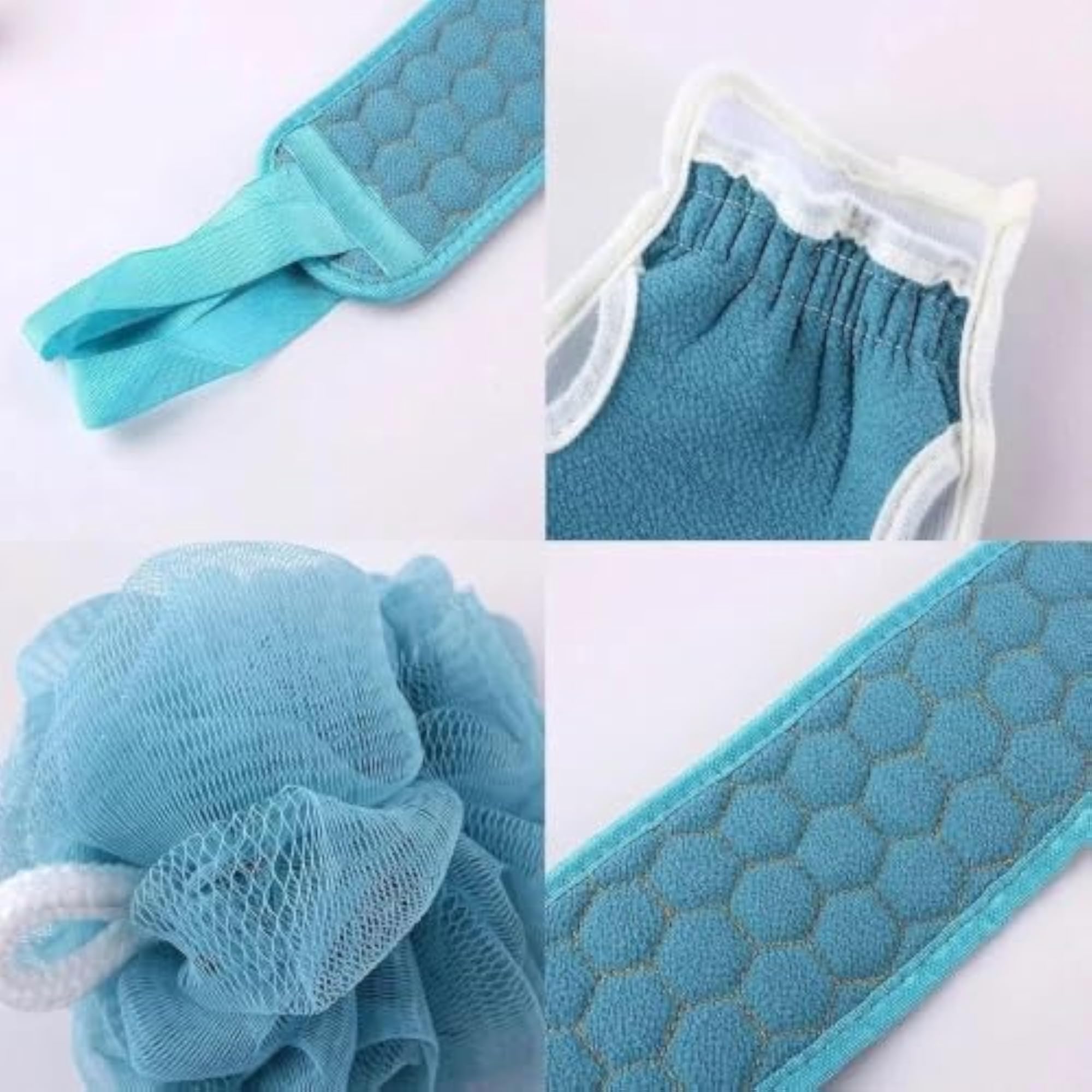 3 Pcs Bath Loofah Set, Exfoliating Shower Sponge
