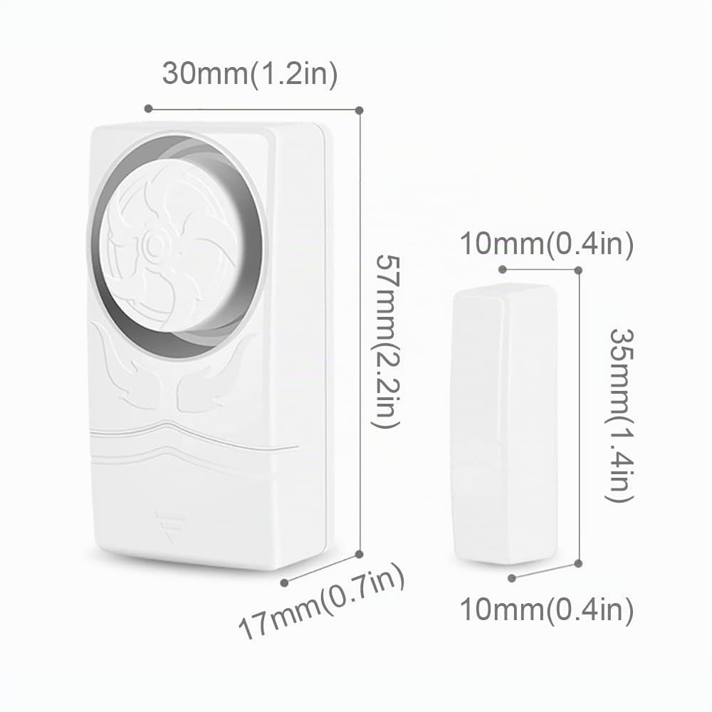 Mengshen Lot de 10 Alarmes De Fenêtre De Porte sans Fil, Carillon De Capteur De Petite Taille avec 110 DB 4 Modes De Fonctionnement pour La Maison, Les Bureaux Magasins, L'Installation De Bricolage