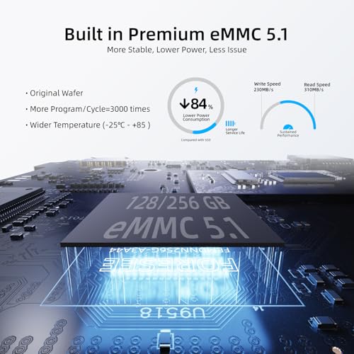 Image of MeLE Quieter3C Fanless Mini PC, Celeron N5100, 8GB RAM, 256GB Storage | Full-Function USB-C, WiFi 5, Support Triple Screen Display, Slim Desktop on Industrial, Home, Office