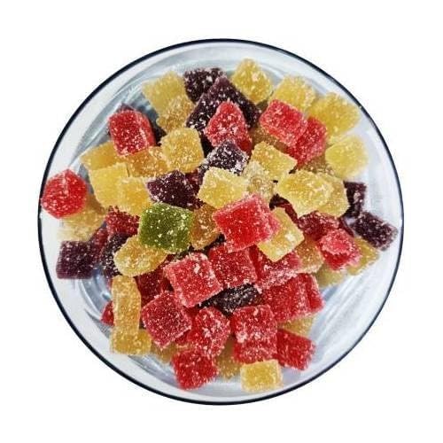 Image of FreshoCartz Mix Fruit Jelly Bites 800gm Jar - Sugar Coated Jelly Candy | Assorted Fruit Flavour Juicy Jellies | Soft & Chewy Colorful Candies | Party Treats & Kids Favourites | Pack of 1